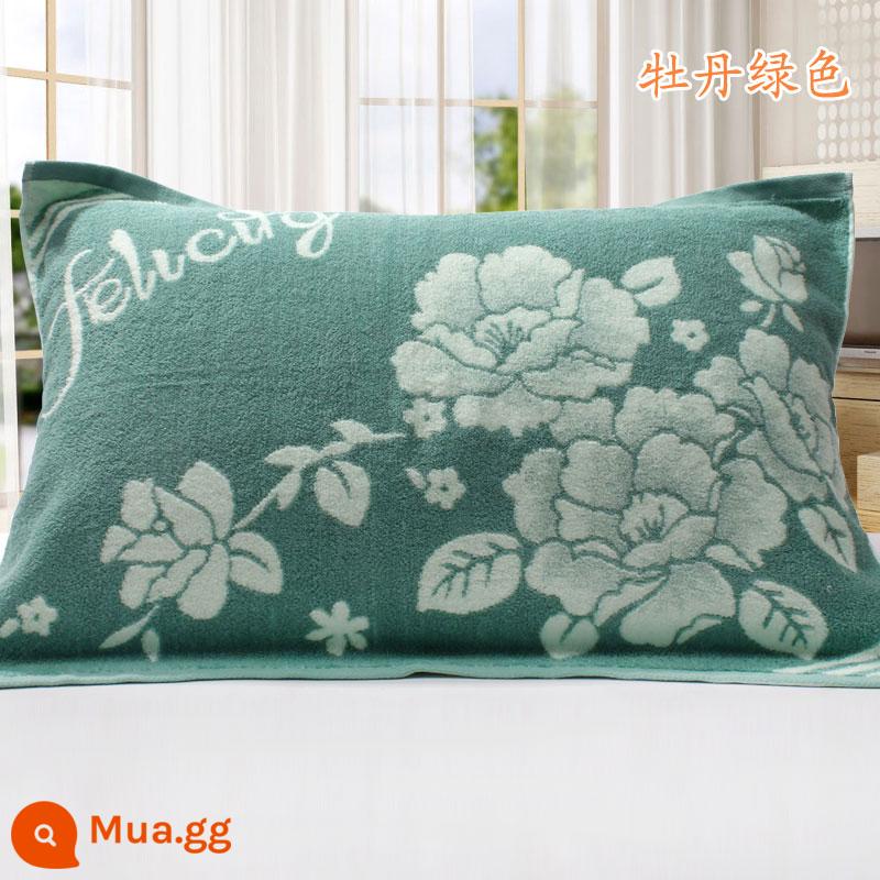 [Đặc Biệt Hàng Ngày] Khuyến Mãi Vỏ Gối Cotton Nguyên Chất Dày Và Cặp Lớn Mềm Mại Hoạt Hình Chính Hãng Không Phai Màu - Mẫu đơn xanh hai gói