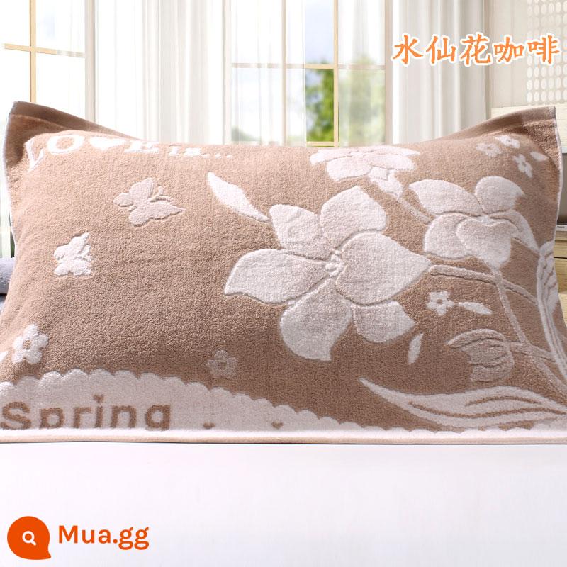 [Đặc Biệt Hàng Ngày] Khuyến Mãi Vỏ Gối Cotton Nguyên Chất Dày Và Cặp Lớn Mềm Mại Hoạt Hình Chính Hãng Không Phai Màu - Cà phê hoa thủy tiên hai gói