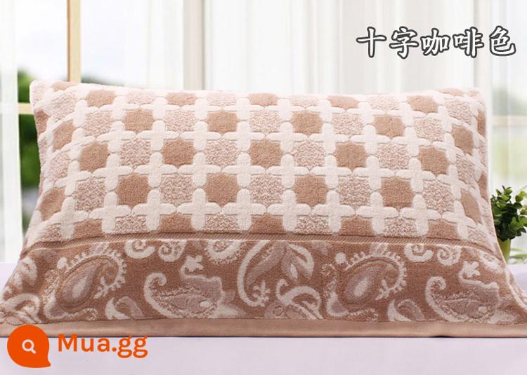 [Đặc Biệt Hàng Ngày] Khuyến Mãi Vỏ Gối Cotton Nguyên Chất Dày Và Cặp Lớn Mềm Mại Hoạt Hình Chính Hãng Không Phai Màu - Hai gói màu nâu chéo