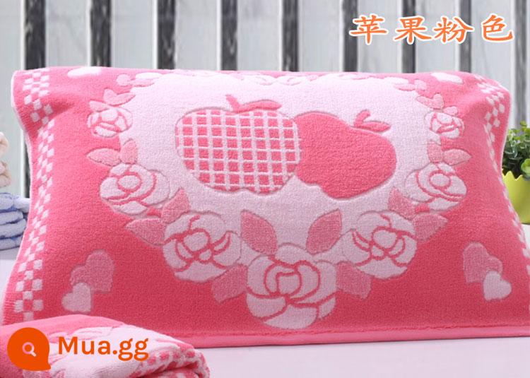 [Đặc Biệt Hàng Ngày] Khuyến Mãi Vỏ Gối Cotton Nguyên Chất Dày Và Cặp Lớn Mềm Mại Hoạt Hình Chính Hãng Không Phai Màu - Táo hồng hai gói