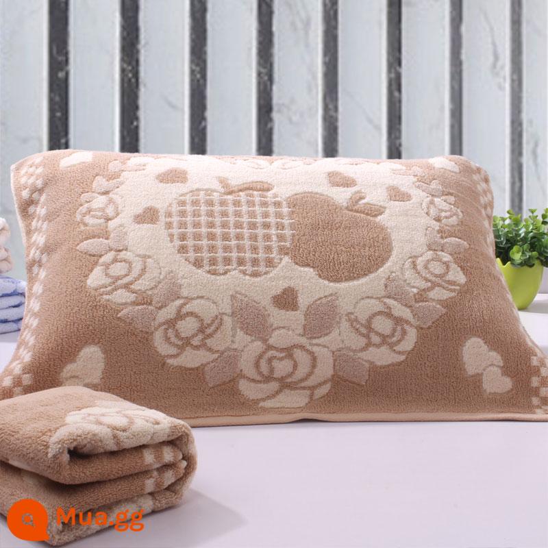 [Đặc Biệt Hàng Ngày] Khuyến Mãi Vỏ Gối Cotton Nguyên Chất Dày Và Cặp Lớn Mềm Mại Hoạt Hình Chính Hãng Không Phai Màu - Cà phê táo hai gói