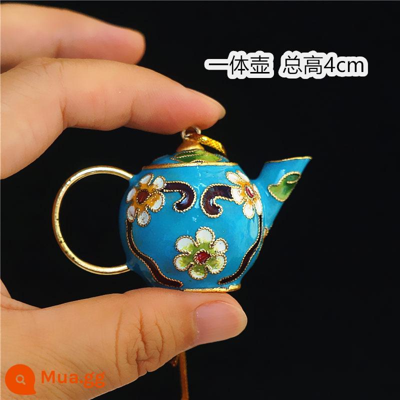 Giao hàng miễn phí Jingtai Blue Treo Pot Pot Tích hợp đồ trang trí, mặt dây chuyền, lốp đồng, men men re - Chiều cao xanh nhạt 4cm