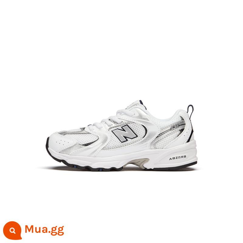 Giày New Balance NB Chính Hãng Trẻ Em 4 ~ 7 Tuổi Bé Trai Bé Gái Thể Thao Mùa Thu Đông Giày Bố MR530 Chính Hãng - Trắng/Bạc PZ530SB1