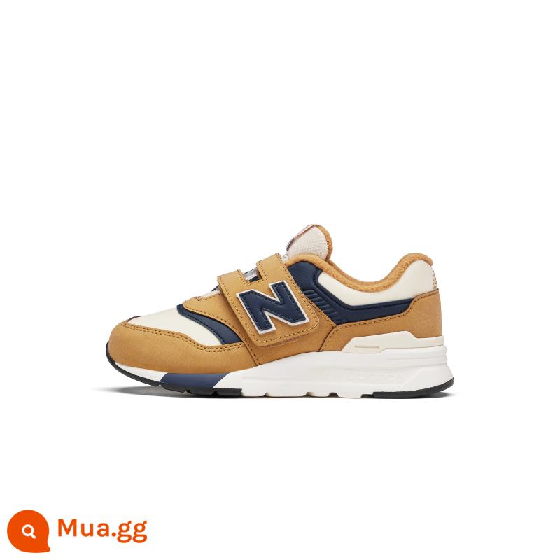 Giày trẻ em NewBalance Nb chính thức 4 ~ 7 bé trai và bé gái mùa thu đông new plus nhung giày thể thao thông thường 997H - Màu vàng đất/trắng nhạt/xanh đậm PZ997HGT