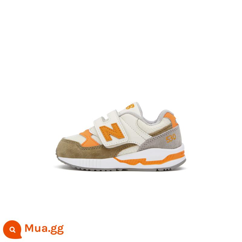 Giày New Balance Nb chính hãng dành cho trẻ em 0~4 tuổi bé trai và bé gái mùa thu đông giày thể thao nhẹ cho bé tập đi 530 - Màu be/Ô liu đất/Cam KV530SNI