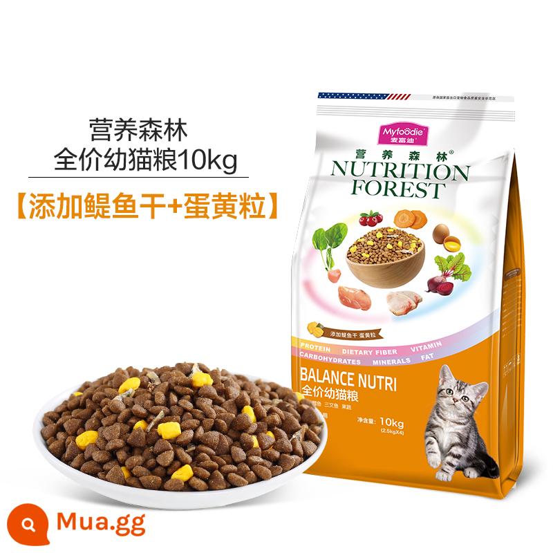 Thức ăn cho mèo trưởng thành và mèo con McFoody Nutrition Forest giá đầy đủ thức ăn bổ sung dinh dưỡng cho mèo trưởng thành và mèo con đầy đủ dinh dưỡng thức ăn đủ tháng cho mèo 10kg - [Thêm cá cơm khô + lòng đỏ trứng] Thức ăn cho mèo con nguyên giá