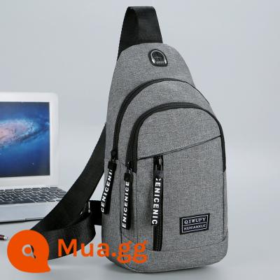 Túi đeo ngực Túi vải nylon thông thường cho nam Túi Messenger Túi nam mới Túi đeo vai Ba lô Túi đeo thắt lưng thể thao đa chức năng - 7505 màu xám