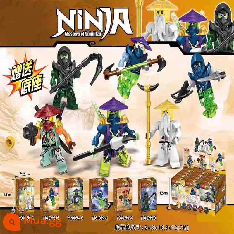 Tương Thích Với Trung Quốc Phantom Ninja Khối Xây Dựng Storm Fighter Bé Trai Xếp Hình Đồ Chơi Lắp Ráp Cho Trẻ Em Từ 6-8-12 - 6 nhân vật ma đen