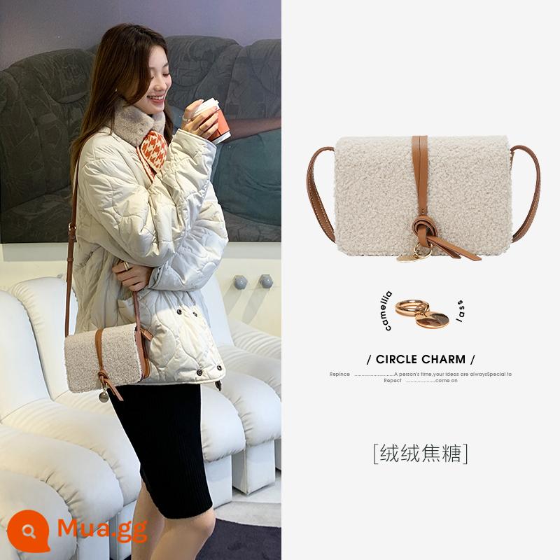 Túi Semir Messenger dành cho nữ trong mùa thu và mùa đông New Niche Túi đeo vai đơn tiên tiến Đa năng Túi Satchel đơn giản Túi xách nữ có họa tiết - Caramen mịn