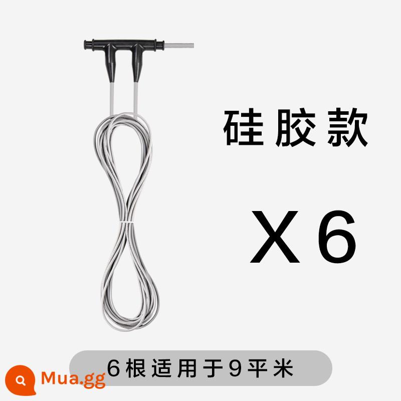 Hệ thống sưởi ấm sàn nhà hoàn chỉnh bằng điện Hệ thống cáp sưởi ấm tự lắp đặt dây chuyền sưởi ấm bằng sợi carbon graphene nông nghiệp thông minh - [Mẫu silicon] 6 miếng - phù hợp cho 9 mét vuông