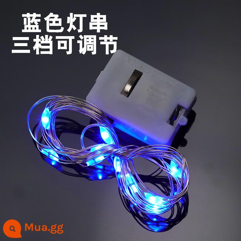 ĐÈN LED Dây Đồng Ánh Sáng Chuỗi Ánh Sáng Nút Pin Ánh Sáng Chuỗi Ánh Sáng Làm Bánh Trang Trí Sắp Xếp Sáng Tạo Trang Trí Bánh Hâm Nóng Ánh Sáng - Dây vuông màu xám xanh nhạt 1 mét