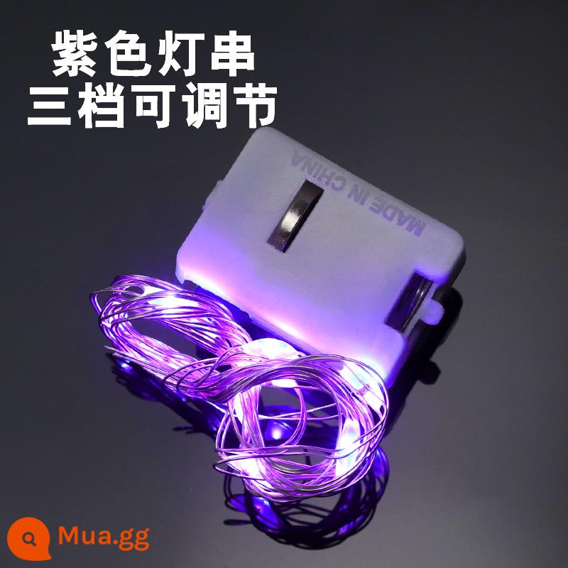 ĐÈN LED Dây Đồng Ánh Sáng Chuỗi Ánh Sáng Nút Pin Ánh Sáng Chuỗi Ánh Sáng Làm Bánh Trang Trí Sắp Xếp Sáng Tạo Trang Trí Bánh Hâm Nóng Ánh Sáng - Dây vuông nhạt màu xám đậm dài 1 mét