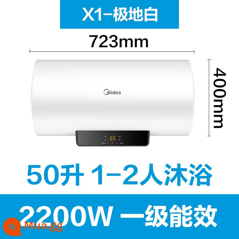 Máy nước nóng Midea 50/60/80 lít gia dụng tiết kiệm năng lượng hạng nhất công suất lớn sưởi ấm phòng bột JM1 - Xám bazan [lông thật 50 lít X1 trắng cực]