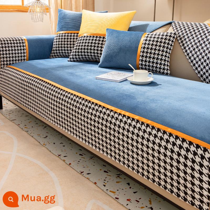 Sofa đệm bốn mùa đa năng đệm nhẹ sang trọng hiện đại bọc sofa cao cấp 2022 sofa mới khăn trải vải tùy chỉnh - Shuyi-Xanh