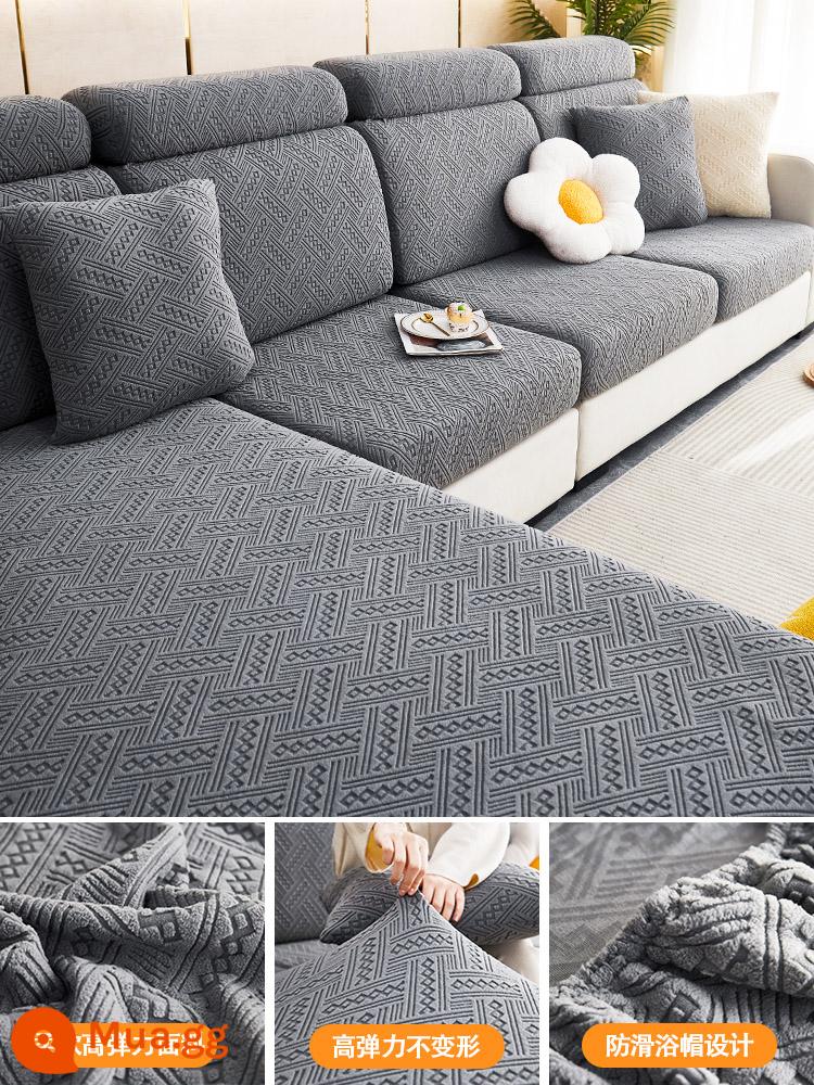 Bọc ghế sofa đàn hồi chống trầy xước cho mèo 2023 mới bao gồm ghế sofa tất cả bao gồm bốn mùa đệm chống trượt phổ quát - Xanh xám