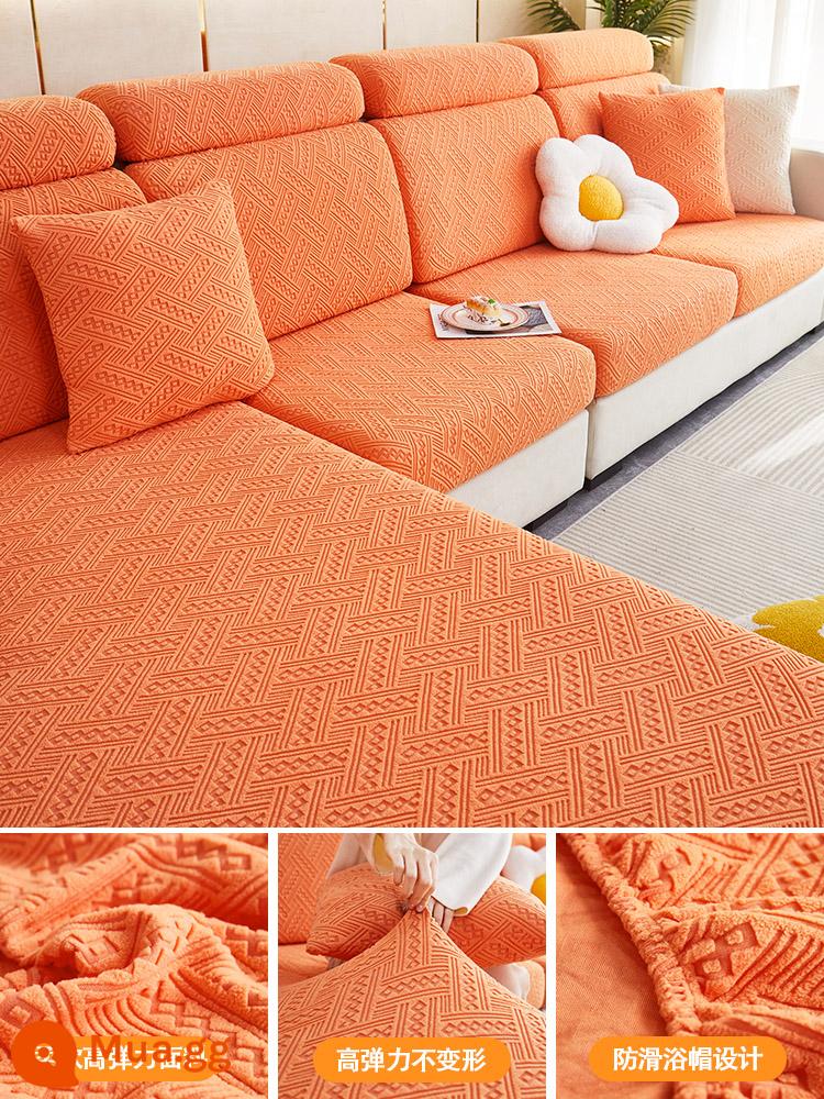 Bọc ghế sofa đàn hồi chống trầy xước cho mèo 2023 mới bao gồm ghế sofa tất cả bao gồm bốn mùa đệm chống trượt phổ quát - Cam xanh