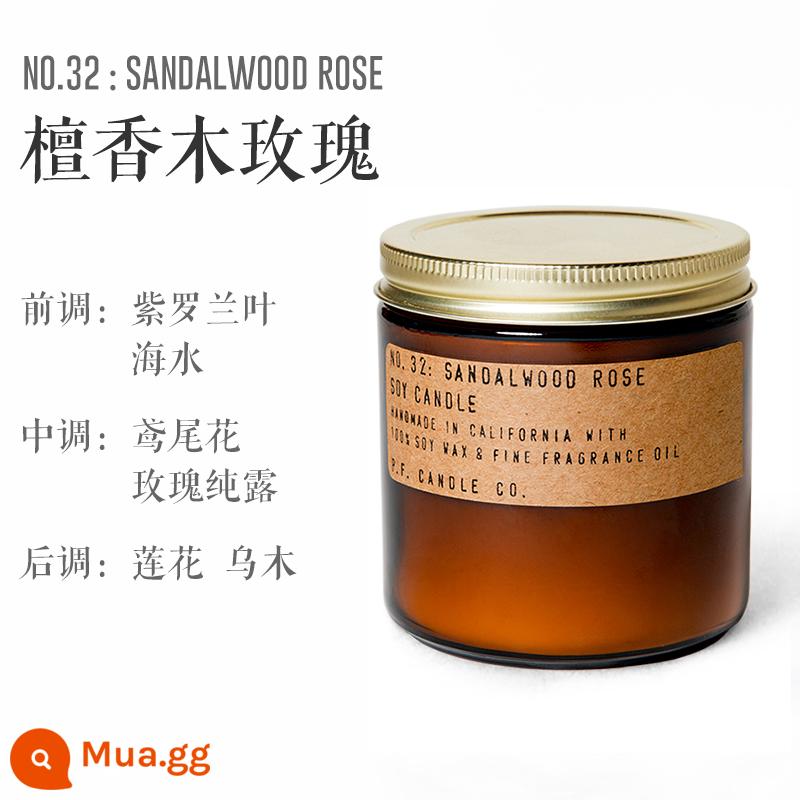 nến thơm pfcandle pf trong nhà hương thơm lâu dài P.F.CANDLE CO bluebox quà tặng sinh nhật - Gỗ đàn hương hoa hồng-354g