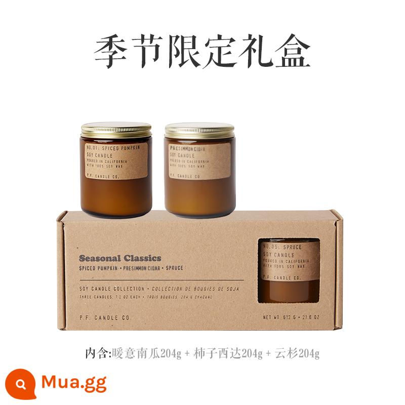 nến thơm pfcandle pf trong nhà hương thơm lâu dài P.F.CANDLE CO bluebox quà tặng sinh nhật - Phiên bản giới hạn theo mùa-ba hộp quà