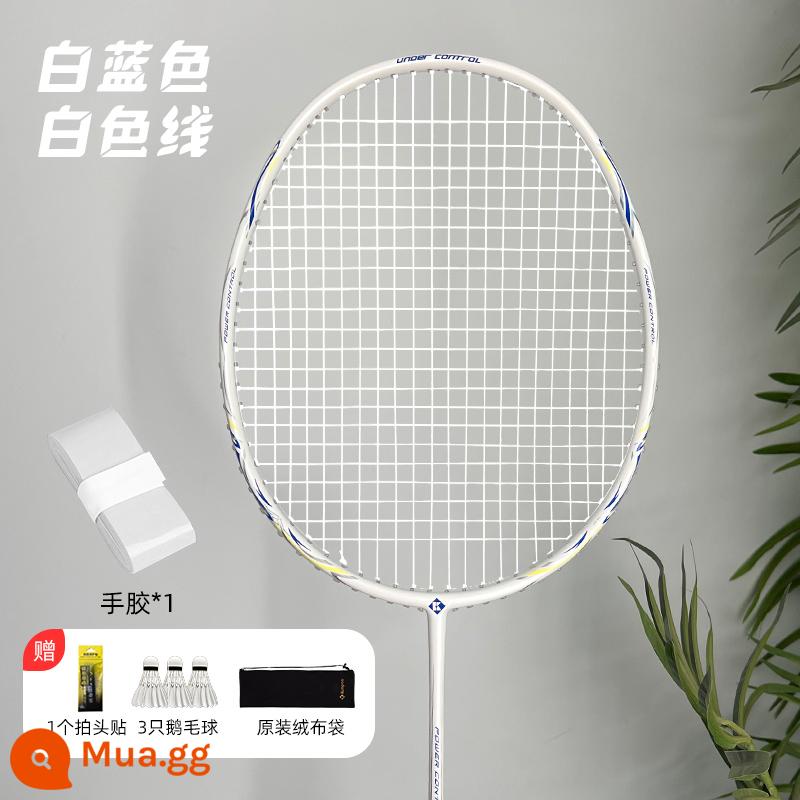 Vợt cầu lông Xunfeng K520 phiên bản nâng cấp pro 4U sợi carbon siêu nhẹ Kumpoo Xunfeng vợt đơn và đôi chính hãng - K520pro màu mới - trắng và xanh [đường trắng]