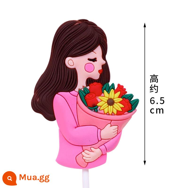 38 Happy Goddess's Day Chèn Thẻ Trang Trí Bánh Nữ Hoàng Lái Xe Quay Lại Xem Cô Gái Cắm Sinh Nhật Của Mẹ Nướng Thẻ - Màu xanh hải quân