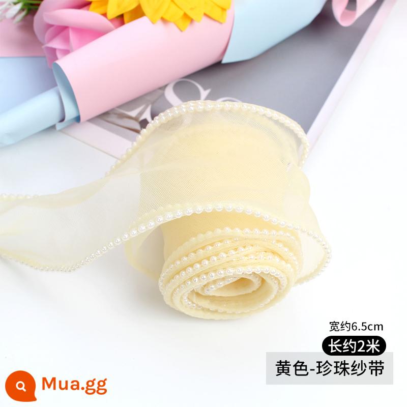 Nàng Tiên Cá Sợi Ruy Băng Hộp Bánh Bao Bì Sợi Tự Làm Nơ Ruy Băng Hoa Chất Liệu Sóng Áo Khoác Nơ Trang Trí - xám nhạt