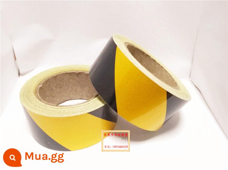 Băng phản quang 5cm màu đen và vàng giao thông đường bộ băng phản quang cảnh báo dải phản quang nhãn dán phim phản quang băng cảnh báo - Vải chéo màu vàng và đen 5CM