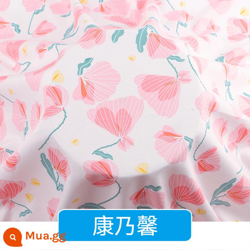 Bé Cotton Vải Lụa Siêu Mềm Mùa Hè Bộ Đồ Ngủ Vải Cho Bé Quần Áo Trẻ Em Cotton Lụa Rayon Vải Hoa Vỡ - Hoa cẩm chướng - nửa mét