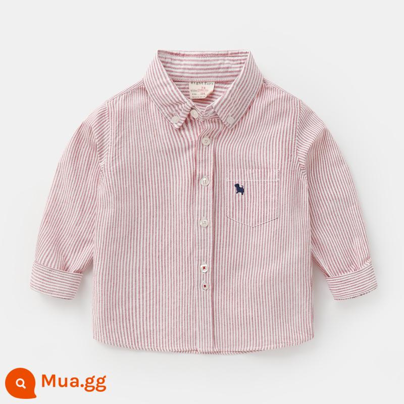 Áo sơ mi dài tay cotton cotton nguyên chất bé trai, quần áo mùa thu, quần áo trẻ em, áo sơ mi trắng trẻ em, mẫu xuân thu trẻ em, bé sơ sinh 1 tuổi và 3 tuổi - AU580