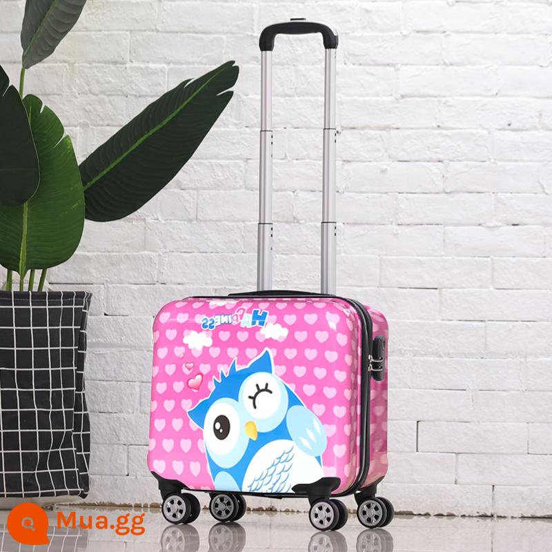 Phiên bản Hàn Quốc dễ thương của vali nhỏ 18 inch dành cho nữ đa năng có bánh xe đẩy trường hợp du lịch nhẹ mật khẩu lên máy bay trường hợp nam - Mô hình gương sơn cú