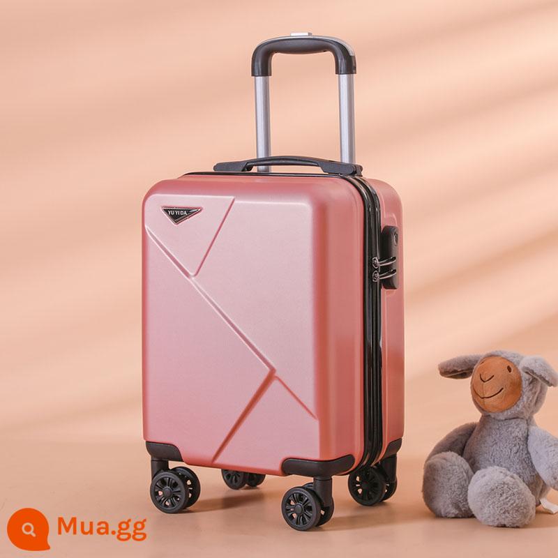 Vali lên máy bay mini 14 inch Xuân Thu Hãng hàng không Vali nhỏ 20 × 30 × 40cm dành cho nam và nữ vali mật khẩu xe đẩy - Vàng hồng [mẫu nóng bỏng như chớp]