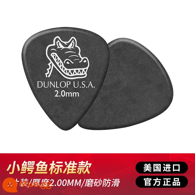 Dunlop dân gian đàn guitar acoustic pick chính hãng đàn guitar điện Dunlop gảy đàn pick lò xo chống trượt cá sấu pick - [6 miếng] Đen 2.00mm