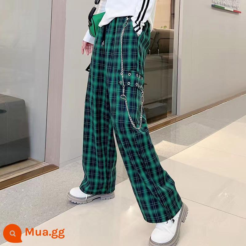 Phù hợp với thể thao giải trí nữ mùa thu dài -Sleeved cotton t -shirts Lattone Work phôi quần Hip -hop High Street Two -Chuẩn bị dịch vụ nhóm nhảy kéo - quần kẻ sọc xanh