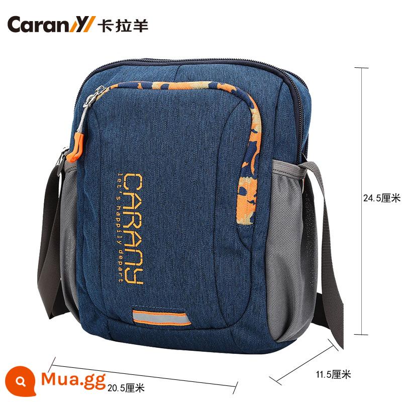 Caran·Y/Kara cừu túi đeo vai nam túi thể thao ngoài trời túi nhỏ giản dị túi vải nam túi Messenger - Kèn Trumpet màu xanh hải quân 4639