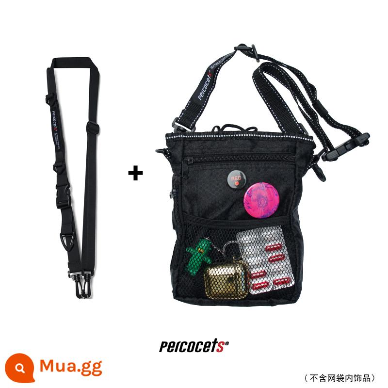 Percocets 3way Túi du lịch Thành phố ngoài trời Wind Ultra -Light Waterproof Probound Túi nhỏ Backpack - 2 bộ dây đeo vai màu đen