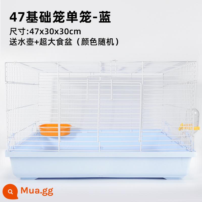 Hamster 47 lồng gấu vàng siêu rẻ lớn 60 lồng cơ bản cung cấp đầy đủ bộ nhỏ biệt thự cao cấp - Lồng cơ bản màu xanh + ấm đun nước + bát thức ăn