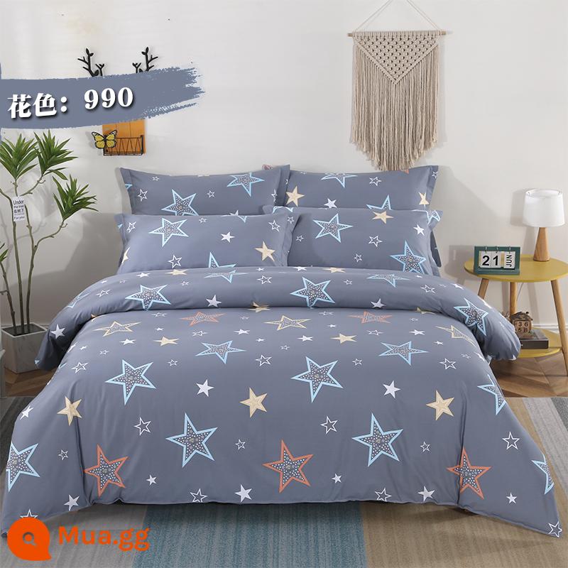 Vải Cotton Dày Dặn Giường Vỏ Chăn 4 Bộ Chăn Ga Vải Hai Dây Rộng Hoa Lớn Vải Cotton Chế Biến Tùy Chỉnh - Màu sắc: 990