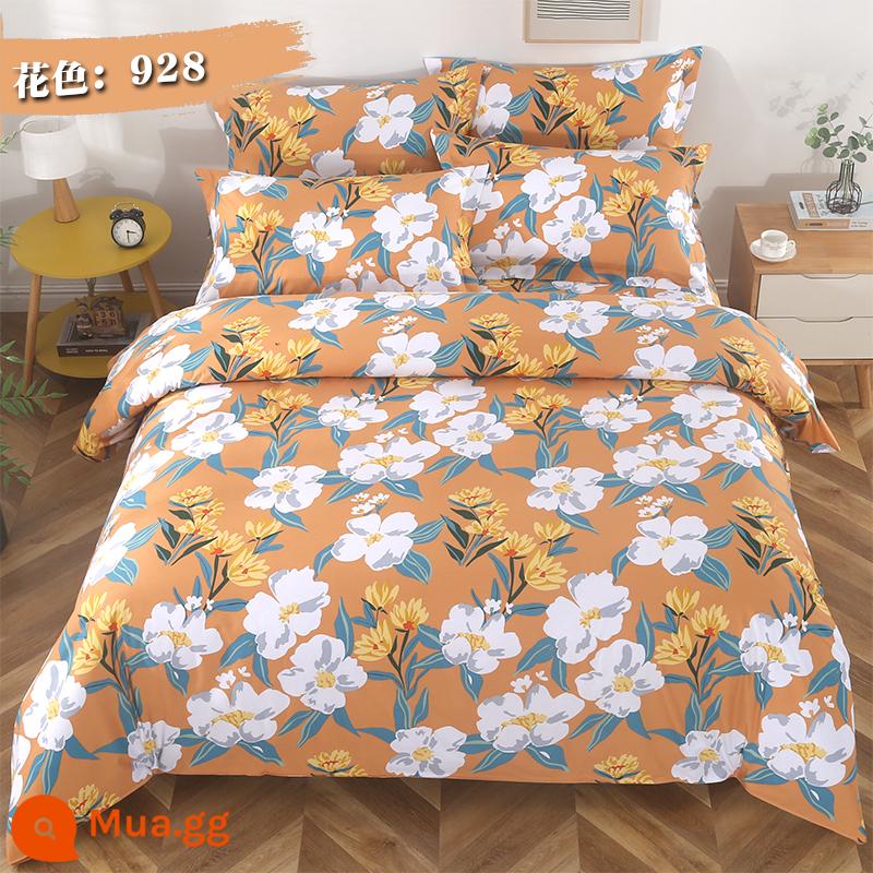 Vải Cotton Dày Dặn Giường Vỏ Chăn 4 Bộ Chăn Ga Vải Hai Dây Rộng Hoa Lớn Vải Cotton Chế Biến Tùy Chỉnh - Màu sắc: 928