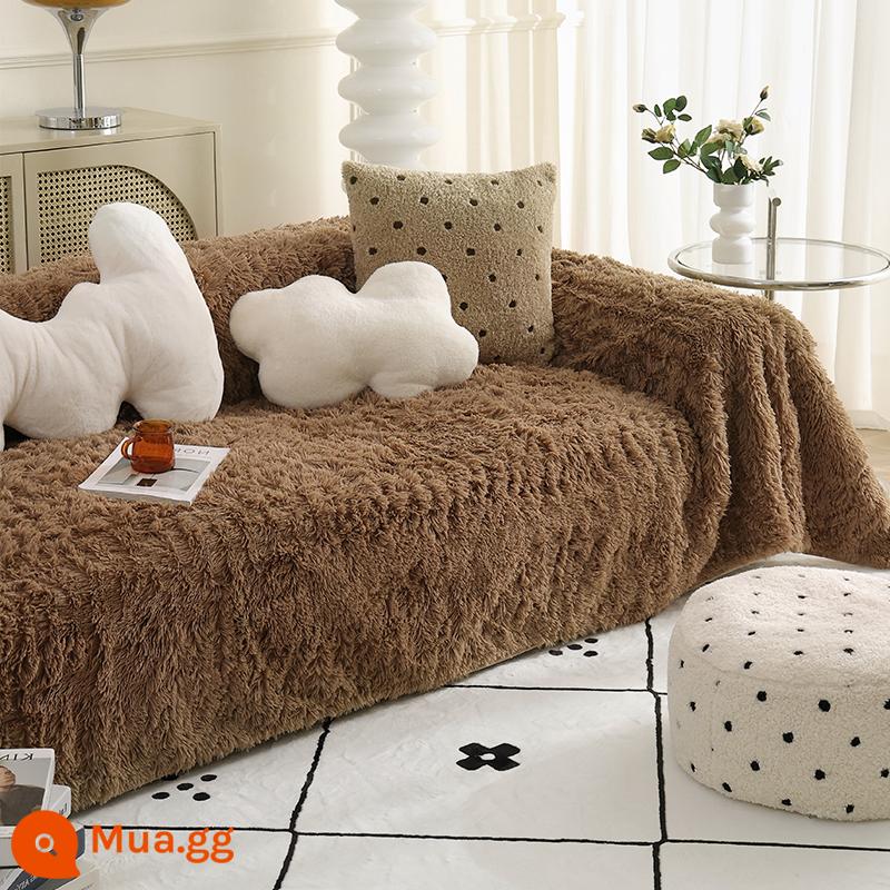 Mùa đông sofa dày sofa có mái che phủ đầy đủ sofa có nắp áo sofa nắp ghế sofa, khăn, ghế sofa che phủ tất cả vỏ bọc - Vỏ bọc ghế sofa nhung PV ấm áp-Qianka