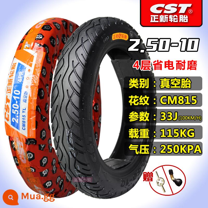 Xe điện lốp Zhengxin 2.50/2.75-10 14X2.50 250/275 Lốp chân không 60/100-10 - 2.50-10 Lốp không săm Zhengxin loại 4 lớp tiết kiệm điện và chống mài mòn