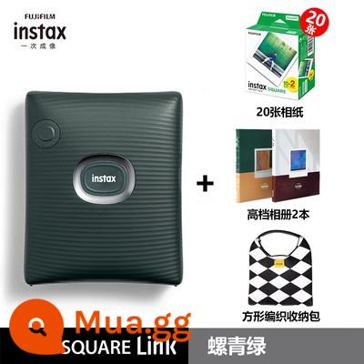 Máy in Fuji Polaroid mini link/sp3 chụp ảnh một lần trên điện thoại di động máy in bỏ túi di động - SQUARE Link Turquoise (gồm 20 tờ giấy ảnh)