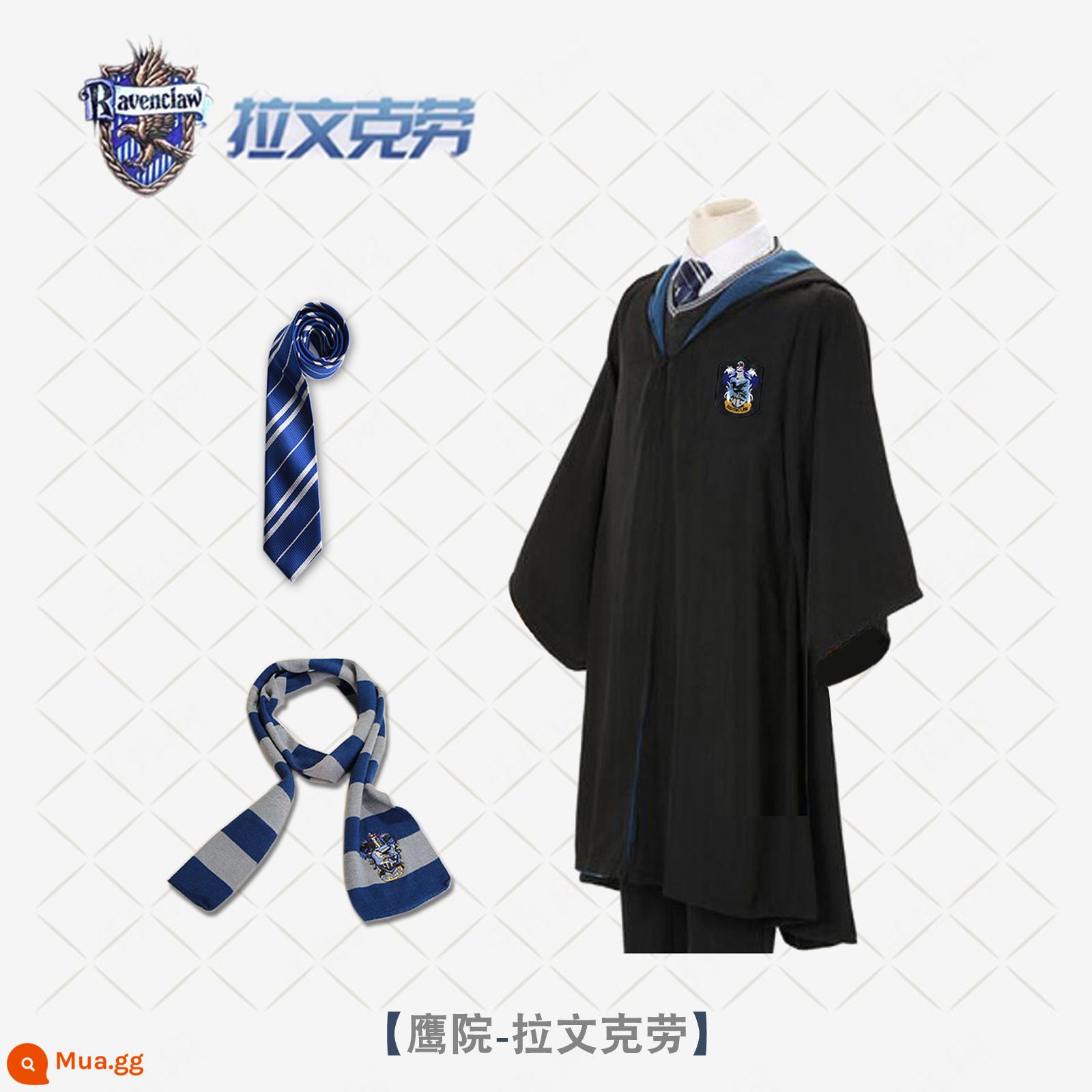 Bướm Harry's Potter Cosplay Quần áo Grandma Fensin Dostlin Magic Robe School Đồng phục học viện - Áo choàng Ravenclaw + cà vạt + khăn quàng cổ