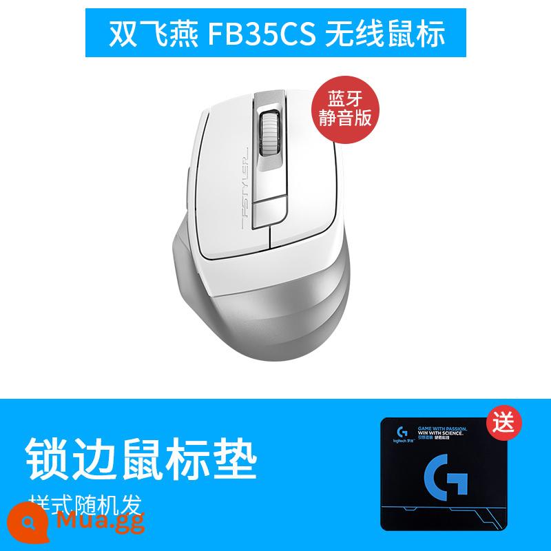 Shuangfeiyan FB35 Chuột Tắt Tiếng Bluetooth Không Dây Có Thể Sạc Lại Máy Tính Để Bàn Máy Tính Xách Tay Di Động Văn Phòng Kỷ Nguyên Bay - FB35CS [trắng xám bạc] tặng kèm miếng lót chuột