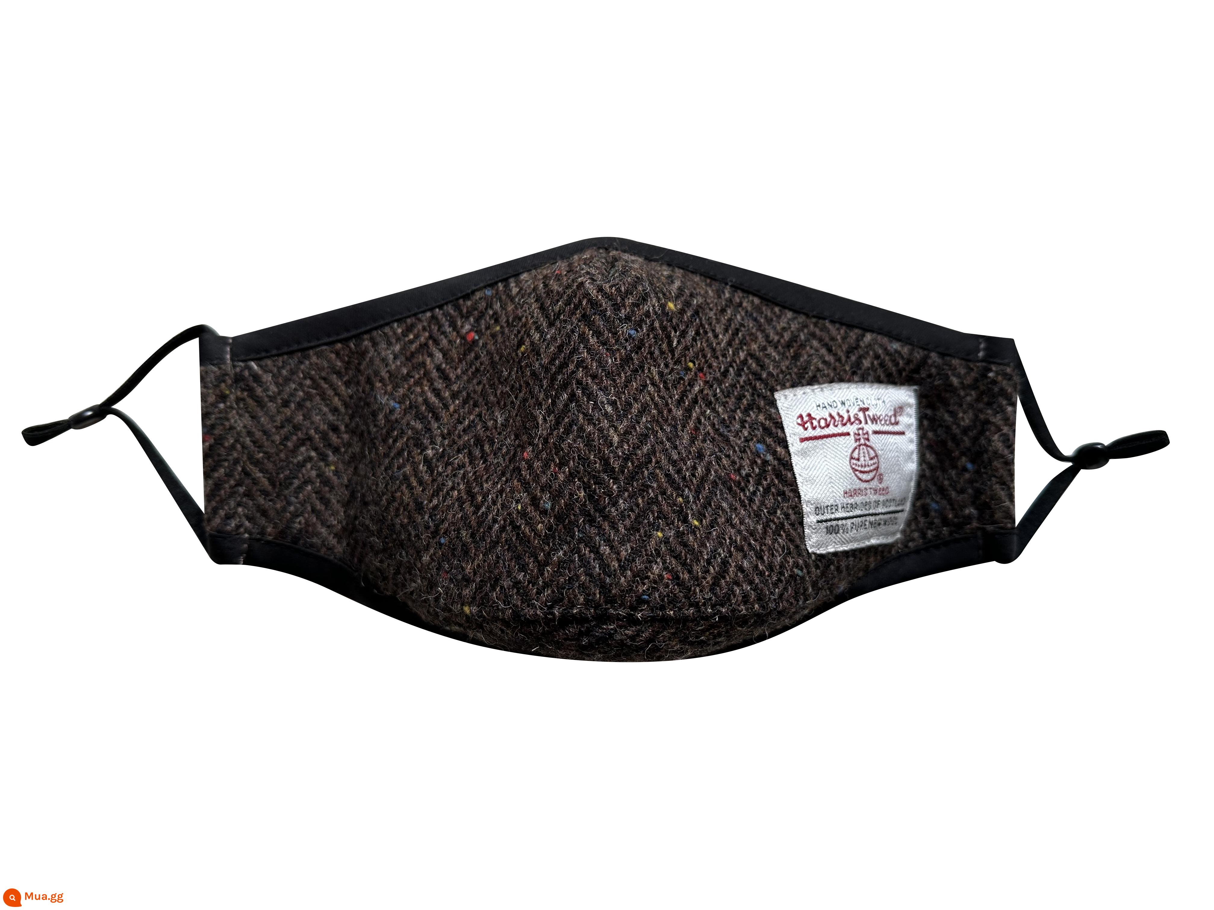 Harris Tweed xịn và xịn làm quà giữ ấm cho ai đó và khẩu trang cắt 3 chiều - Mặt nạ Harris/mẫu xương cá (chấm màu)