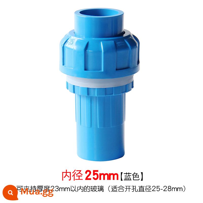 Baisheng khớp sống loại khớp nối nước trên và dưới với ống PVC khớp sống nhanh chóng kéo dài răng bên trong và bên ngoài phụ kiện bể cá thẳng - 25mm--màu xanh