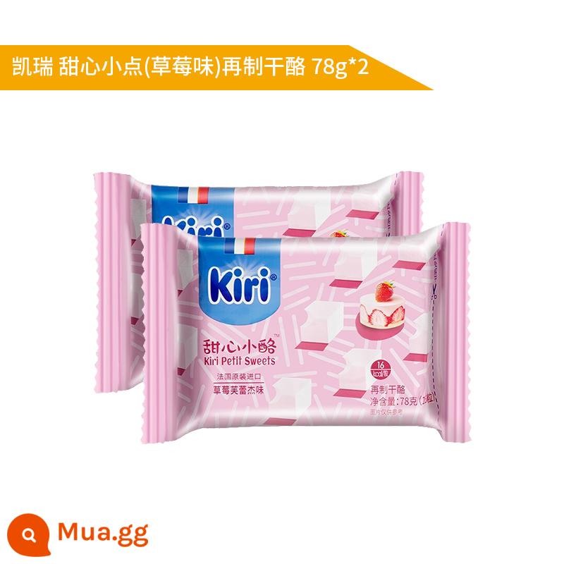 Nhập khẩu kiri Kerry Kairui cream cheese sweetheart viên nhỏ 78g vị dâu Sữa ăn liền Fleije - Hương dâu 78g*2