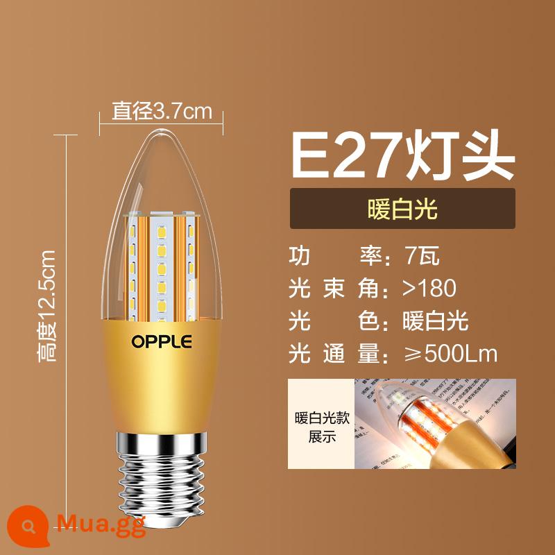 Op LED bóng đèn e27e14 vặn bóng nến đầu bóng đèn chùm bóng đèn tiết kiệm năng lượng bóng đèn bấc đơn nguồn sáng - [1 Gói] Ánh Sáng Trắng Ấm 9W E27