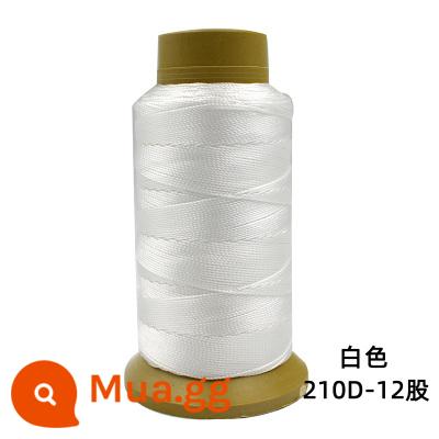 Máy may chủ đề hộ gia đình lớn cuộn da sợi handmade sợi nylon cường độ cao lụa màu sáng sợi tơ jeans sợi dày - Trắng 210D12[600D]