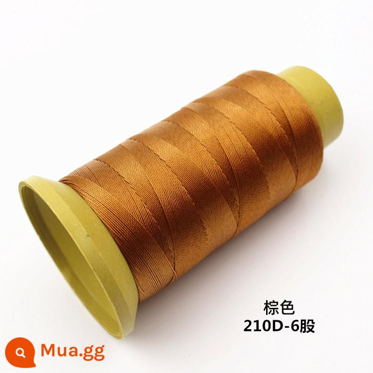 Máy may chủ đề hộ gia đình lớn cuộn da sợi handmade sợi nylon cường độ cao lụa màu sáng sợi tơ jeans sợi dày - Nâu 210-D6[400D]