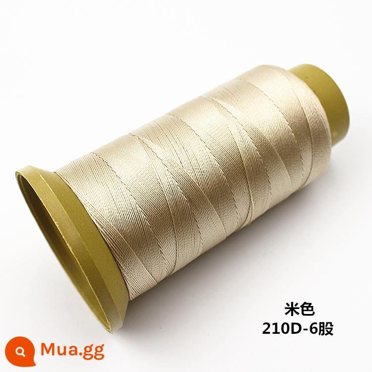 Máy may chủ đề hộ gia đình lớn cuộn da sợi handmade sợi nylon cường độ cao lụa màu sáng sợi tơ jeans sợi dày - Màu be 210-D6[400D]