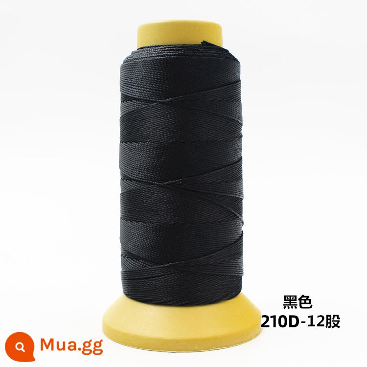 Máy may chủ đề hộ gia đình lớn cuộn da sợi handmade sợi nylon cường độ cao lụa màu sáng sợi tơ jeans sợi dày - Đen 210D12[600D]